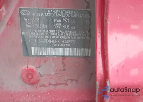 2018 Hyundai Elantra Sel from USA, damaged, VIN 5NPD84LFXJH348927